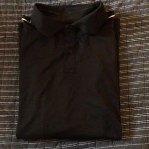 Large black shirt sleeve golf polo